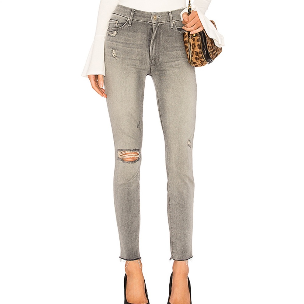 Mother 👖 High Waist Looker Ankle Fray Best Letft